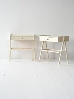 Pamono Scandinavian Bedside Tables with Vienna Straw Shelf, 1960s, Set of 2 Best