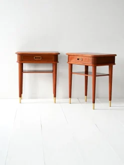 Pamono Scandinavian Bedside Tables in Mahogany, 1940s, Set of 2