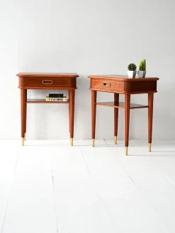 Pamono Scandinavian Bedside Tables in Mahogany, 1940s, Set of 2