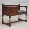 Pamono Scandinavian Bench or Sofa in Oak & Sheepskin, 1950s