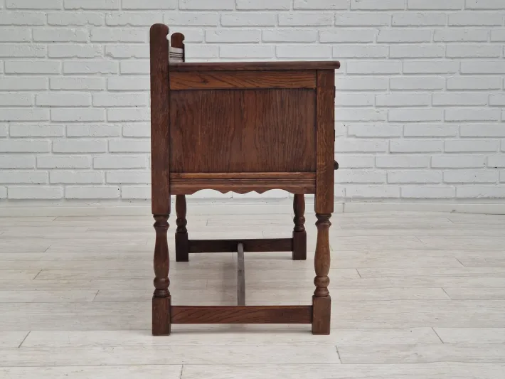 Pamono Scandinavian Bench or Sofa in Oak & Sheepskin, 1950s