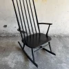 Pamono Scandinavian Black Windsor Style Rocking Chair Sale