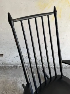 Pamono Scandinavian Black Windsor Style Rocking Chair Sale