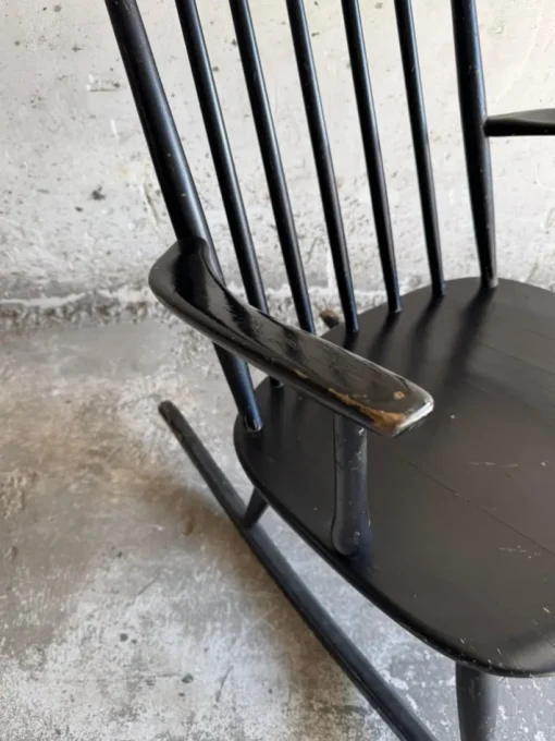 Pamono Scandinavian Black Windsor Style Rocking Chair Sale