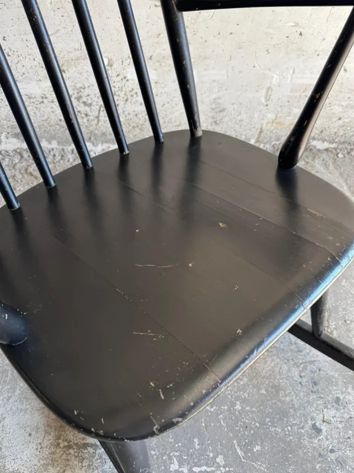 Pamono Scandinavian Black Windsor Style Rocking Chair Sale