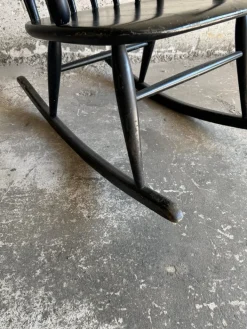 Pamono Scandinavian Black Windsor Style Rocking Chair Sale