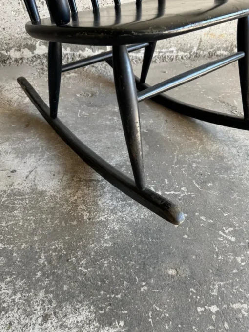 Pamono Scandinavian Black Windsor Style Rocking Chair Sale