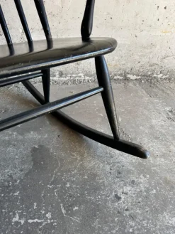 Pamono Scandinavian Black Windsor Style Rocking Chair Sale