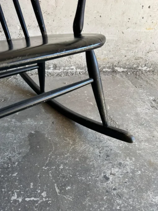 Pamono Scandinavian Black Windsor Style Rocking Chair Sale