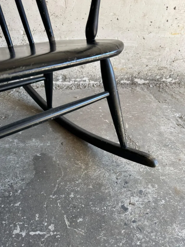 Pamono Scandinavian Black Windsor Style Rocking Chair Sale