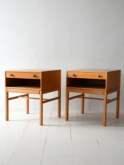 Pamono Scandinavian Casino Oak Bedside Tables by Sven Engström & Gunnar Myrstrand for Tingströms, 1960s, Set of 2 Best