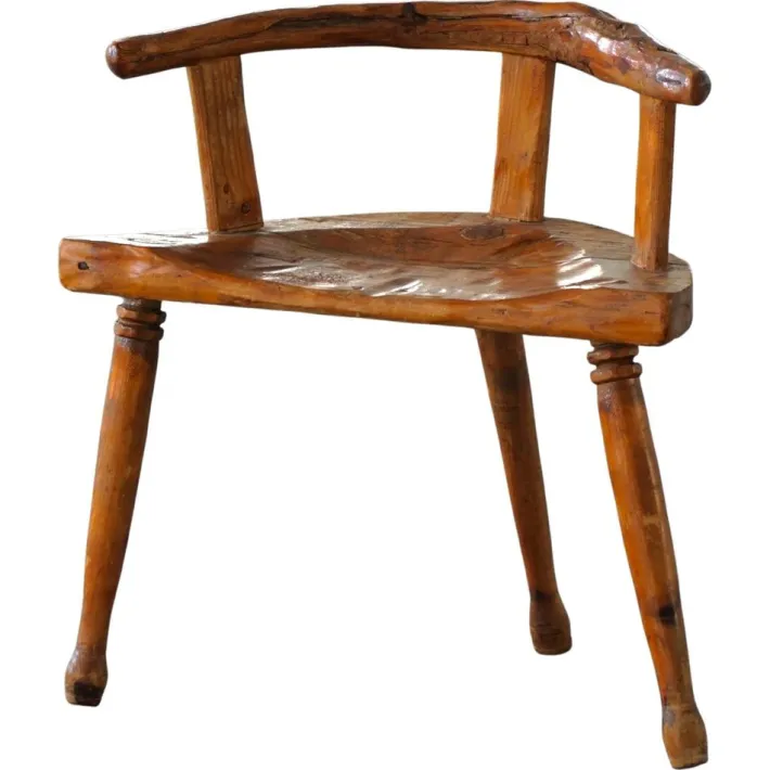 Pamono Scandinavian Folk Art 3-Legged Chair in Pine, 1920s Online