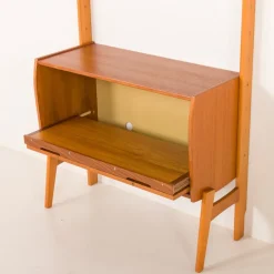 Pamono Scandinavian Free Standing Wall Unit with Audio Apliances Cabinet, 1960s Online