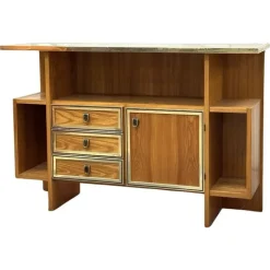 Pamono Scandinavian Geometric Wood Console Table, 1970s Best