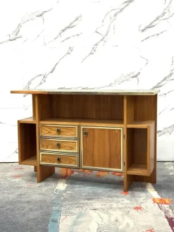 Pamono Scandinavian Geometric Wood Console Table, 1970s Best