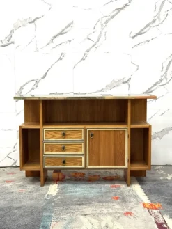 Pamono Scandinavian Geometric Wood Console Table, 1970s Best