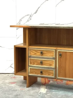 Pamono Scandinavian Geometric Wood Console Table, 1970s Best