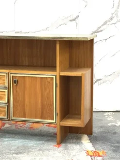 Pamono Scandinavian Geometric Wood Console Table, 1970s Best