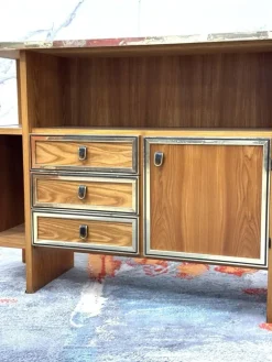 Pamono Scandinavian Geometric Wood Console Table, 1970s Best
