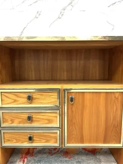 Pamono Scandinavian Geometric Wood Console Table, 1970s Best