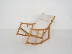 Pamono Scandinavian Modern Birch Spindle Rocking Lounge Chair, 1960s New