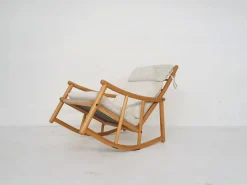 Pamono Scandinavian Modern Birch Spindle Rocking Lounge Chair, 1960s New