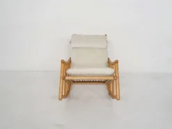 Pamono Scandinavian Modern Birch Spindle Rocking Lounge Chair, 1960s New