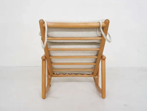 Pamono Scandinavian Modern Birch Spindle Rocking Lounge Chair, 1960s New