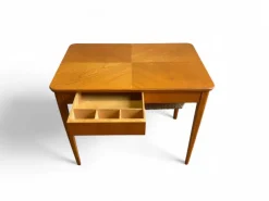 Pamono Scandinavian Modern Sewing Table in Teak and Cane, 1950s Sale