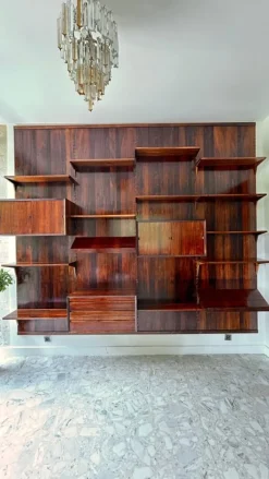 Pamono Scandinavian Modular Wall Shelf in Rosewood attributed to Poul Cadovius for Cado, 1960s