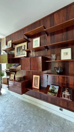 Pamono Scandinavian Modular Wall Shelf in Rosewood attributed to Poul Cadovius for Cado, 1960s