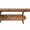 Pamono Scandinavian Pine Trestle Workbench, 1890s New