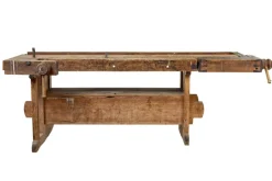 Pamono Scandinavian Pine Trestle Workbench, 1890s New