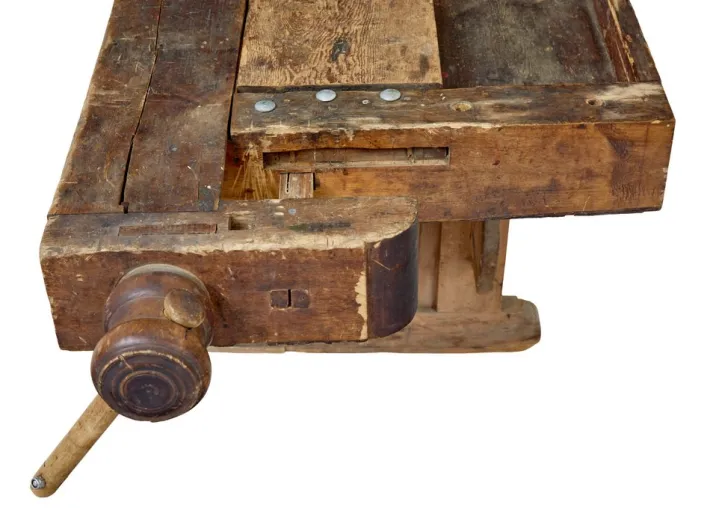 Pamono Scandinavian Pine Trestle Workbench, 1890s New