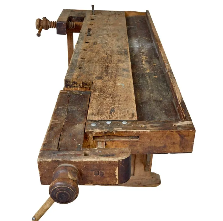 Pamono Scandinavian Pine Trestle Workbench, 1890s New