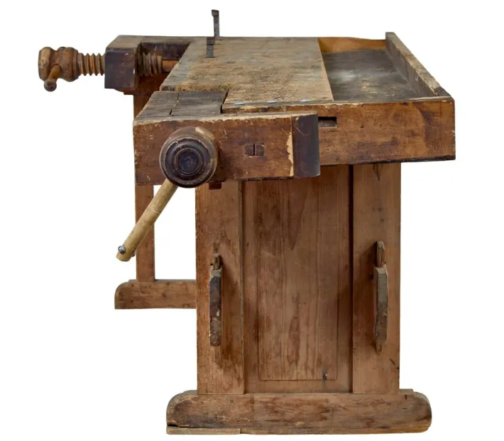 Pamono Scandinavian Pine Trestle Workbench, 1890s New