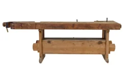 Pamono Scandinavian Pine Trestle Workbench, 1890s New