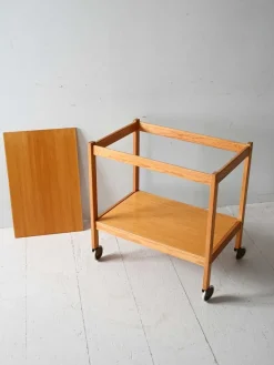 Pamono Scandinavian Pine Trolley, 1960s Hot