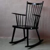 Pamono Scandinavian Rocking Chair in Black Wood Discount