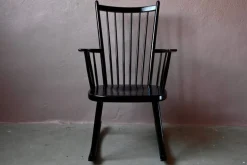 Pamono Scandinavian Rocking Chair in Black Wood Discount