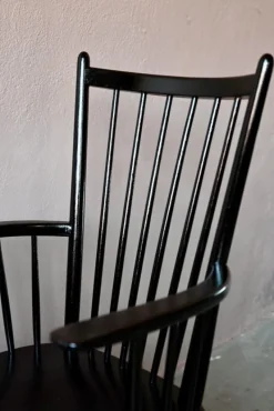 Pamono Scandinavian Rocking Chair in Black Wood Discount