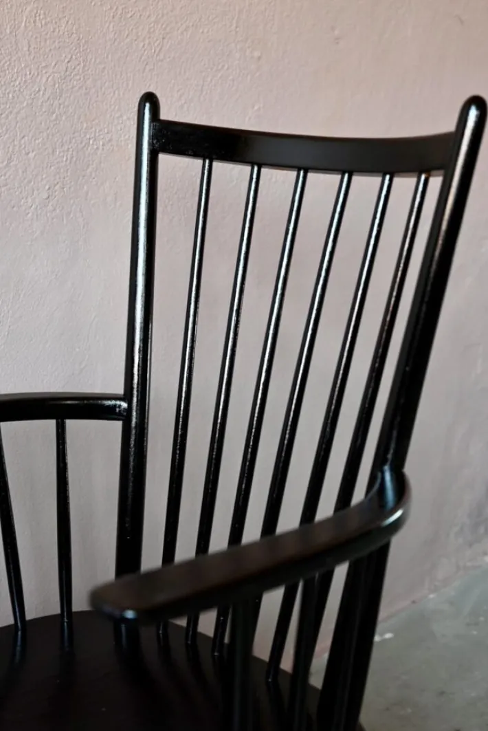 Pamono Scandinavian Rocking Chair in Black Wood Discount