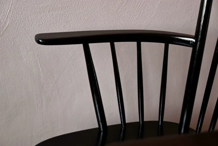 Pamono Scandinavian Rocking Chair in Black Wood Discount