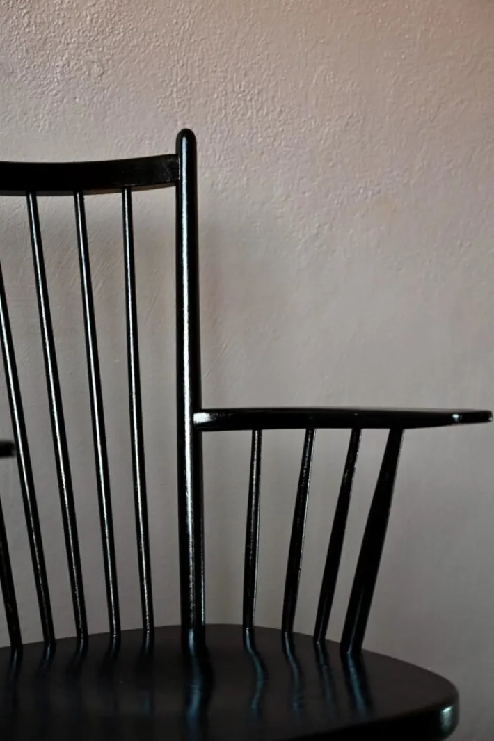 Pamono Scandinavian Rocking Chair in Black Wood Discount