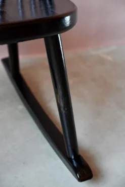 Pamono Scandinavian Rocking Chair in Black Wood Discount