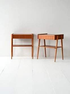 Pamono Scandinavian Teak Bedside Tables with Hidden Drawer, 1960s, Set of 2 Best