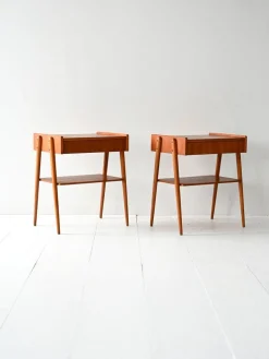 Pamono Scandinavian Teak Bedside Tables with Hidden Drawer, 1960s, Set of 2 Best