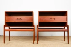 Pamono Scandinavian Teak Bedside Tables by Arne Vodder for Vamo Sonderborg, 1960, Set of 2 Outlet