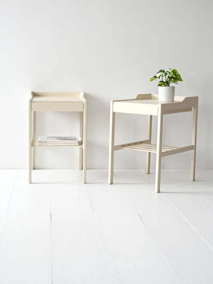 Pamono Scandinavian White Bedside Tables, 1950s, Set of 2 Sale