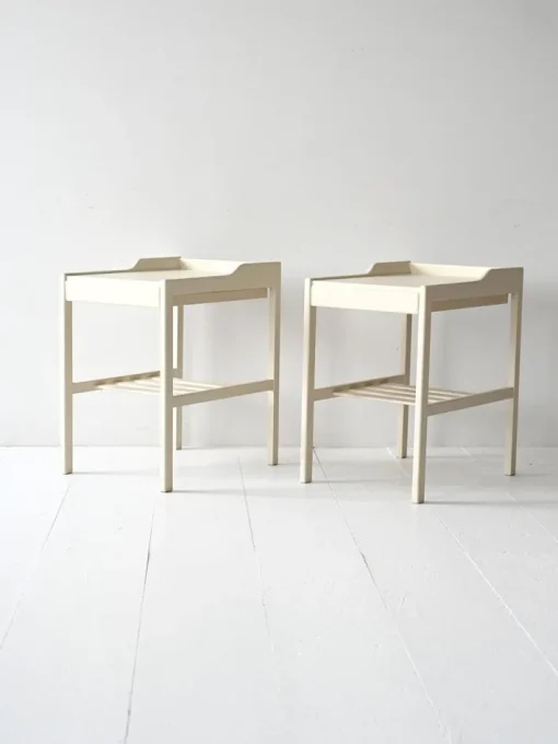 Pamono Scandinavian White Bedside Tables, 1950s, Set of 2 Sale